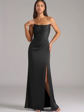 Strapless Black Evening Gown - Elegant Formal Dress